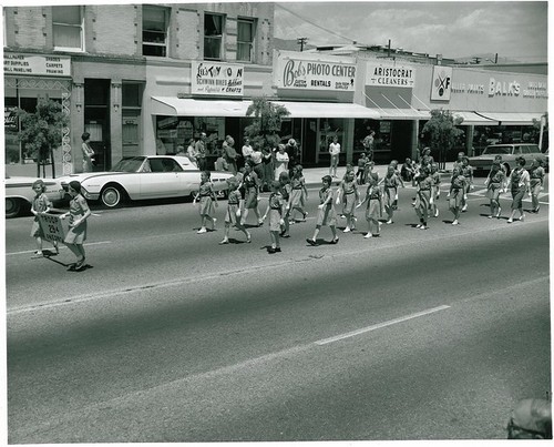 Scout Day Parade: Girl Scout Troop 294, Oneonta, March on Mission Street