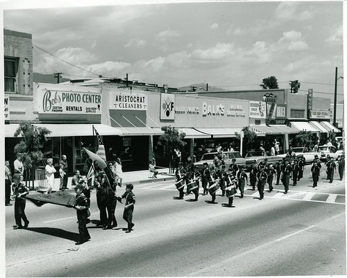 Scout Day Parade: Cub Scout Pack Marching, Four Boys Playing Drums