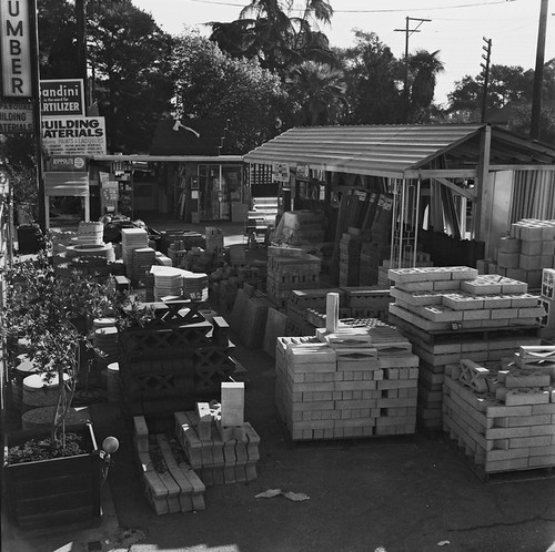 Stacks of Concrete Blocks at Lumber Yard