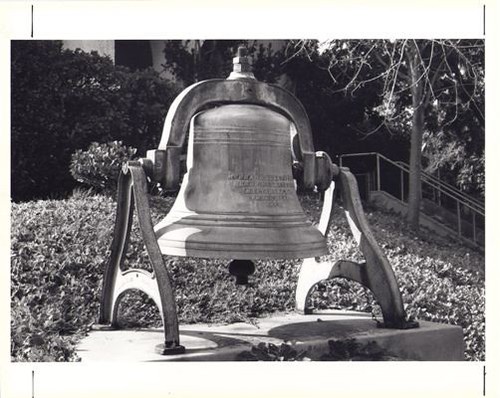 South Pasadena's First Church Bell (Methodist), Now on Church Grounds, Bilicke Hill