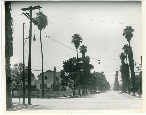 Corner of Marengo and Spruce Streets, RR crossing Sign on Spruce