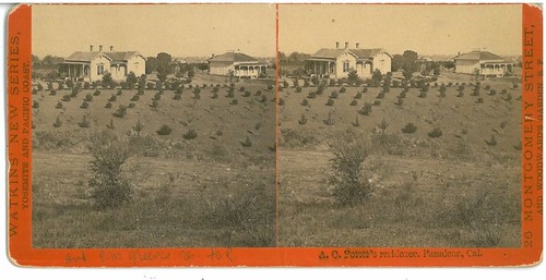 Stereograph: A.O. Porter home built 1875, Now at 215 Orange Grove Ave