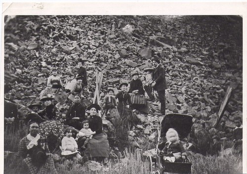 Hiking Party in Rocky Area, "The Early Custer Ladies"