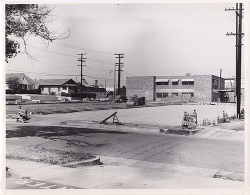 Parking Lot Construction Behind Businesses