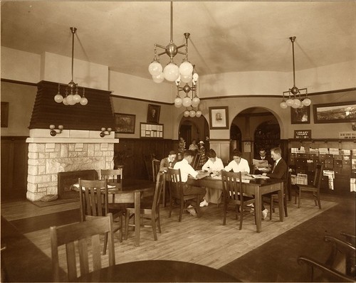 Original Reading Room with Fireplace