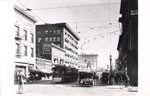 Pacific Electric Car, Looking East on Colorado Blvd from Raymond Avenue