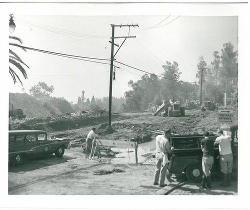 Area Being Graded, Signs Pointing to "Braewood Temporary Entrance"