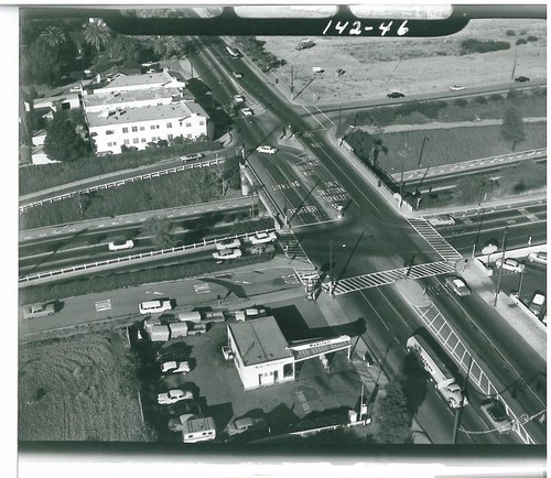 Arerial View Looking NE at Arroyo Pky Freeway, Overpass, Fair Oaks, Grevelia