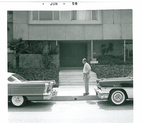 C. H. Lane in Front of Apartment Building with "For Rent" Sign, Street #1170