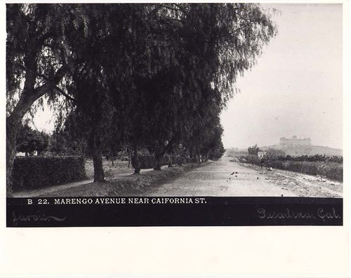 Marengo Avenue Near California Street, Pasadena - Raymond Hotel in Background