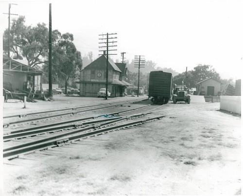 South Pasadena Santa Fe RR Station, with Boxcar on Left