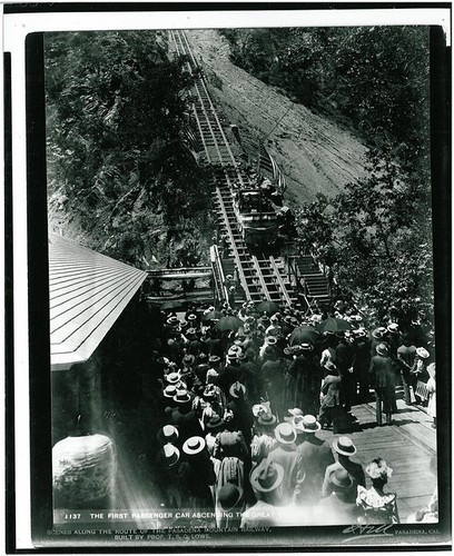 Mt. Lowe Incline RR - First Passenger Car Ascending