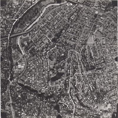 Aerial View of South Pasadena , #1 - Shows Arroyo and Pasadena Freeway