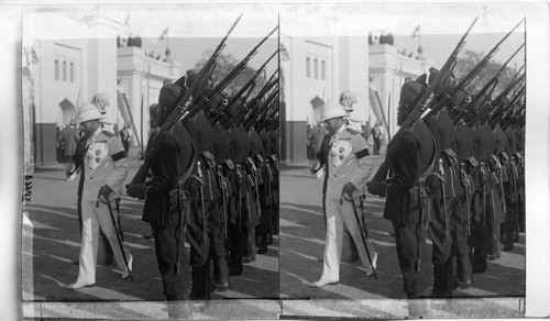 Prince of Wales. India. H.R.H. Inspecting Guard of Honor, Hyderabad Station