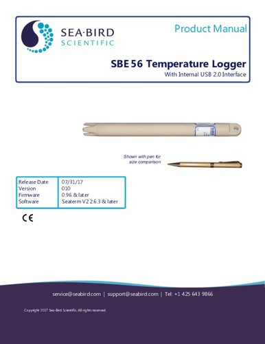 SBE 56 Temperature Logger Product Manual