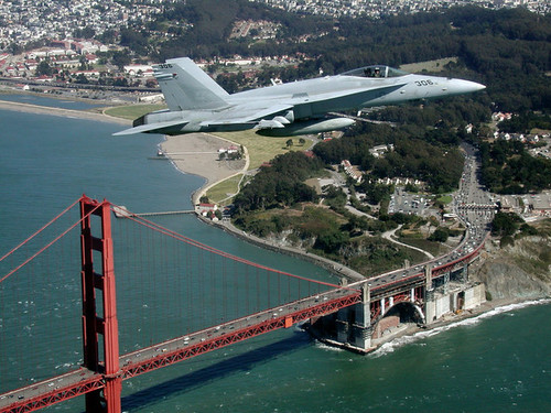 Born digital image F-18 over Golden Gate