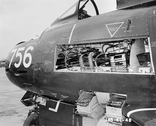 XNorth American Fury FJ-2B gun installation NAA photo