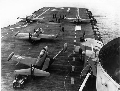 PictionID:45242674 - Catalog:16_006526 - Title:Grumman F9F-3 Panthers on USS Boxer in 1949