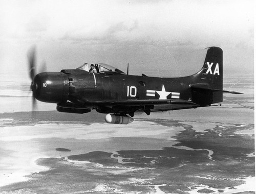 PictionID:45242575 - Catalog:16_006490 - Title:Douglas AD-1Q Skyraider1/6/1949 over Key West US Navy photo Robert Lawson collection -