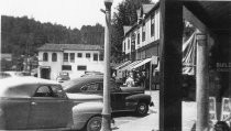 Black and white photograph of downtown Mill Valley, circa 1940