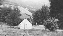 Dr. Alexander Warner family camping tent, circa 1890