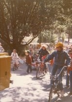 Families walking at the 1974 Homstead Valley 4th of July Parade