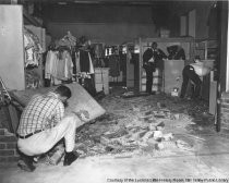 R and M Style Shop interior after car crash, 1964