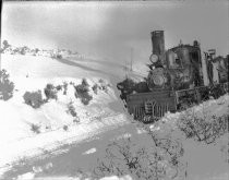 Tamalpais Railway train in snow near East Peak Mt. Tamalpais, 1922