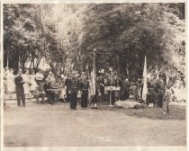 Photo of the Explorer Post 34 Guard at The Old Mill plaque unvailing, 1959