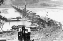 Richardson Bay Bridge from DeSilva Island, circa 1930s