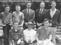 Little League trophy winners and city officials,1960