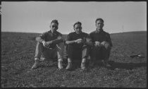 Three men sitting on the Dipsea Trail, 1920