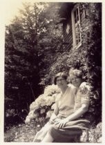 Swiss Club Tell, Two women outside building, 1940s