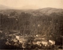 View of Throckmorton and Sunnyside at East Blithedale from Oakdale Avenue, circa 1920