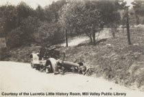 Eveready truck destroyed by fire, circa 1929