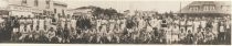 Panoramic of Dipsea Race runners in Lytton Square, 1912