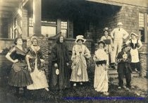 Costume party at McDonald residence on Sycamore Avenue, early 1900s