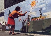 Mural at Old Mill School Playground, 1980s