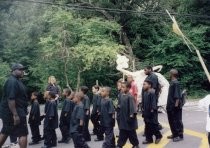 Boys marching in the Memorial Day Parade, 1999