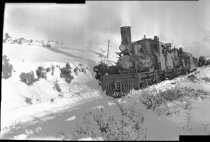 Tamalpais Railway train in snow near East Peak Mt. Tamalpais, 1922