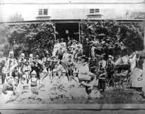 Celebration in front of Blithedale Hotel, circa 1890