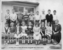 Strawberry Point School class photo, spring 1956