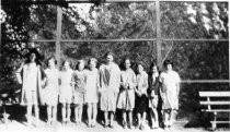 Mill Valley Summit School students in back of the school, date unknown