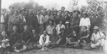 Men and women hikers from the California Alpine Hiking Club posing for a photo, 1923