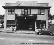 Odd Fellows Temple, Jim's Barber Shop, and the Yarn Shop, circa 1967