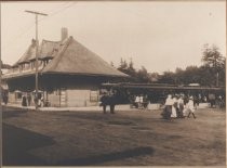 Train at summit of Mount Tamalpais, circa 1896