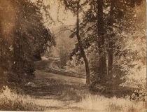 Railroad tracks above Billings Tennis Court, date unknown