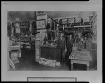 Interior of Wheeler Martin grocery store, circa 1900