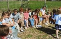 Edna Maguire School 5th buddies planting in Children's Garden, 2007