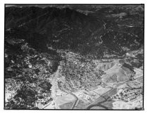 Black and white aerial view photo of Mt. Tam, Mill Valley and Enchanted Knolls